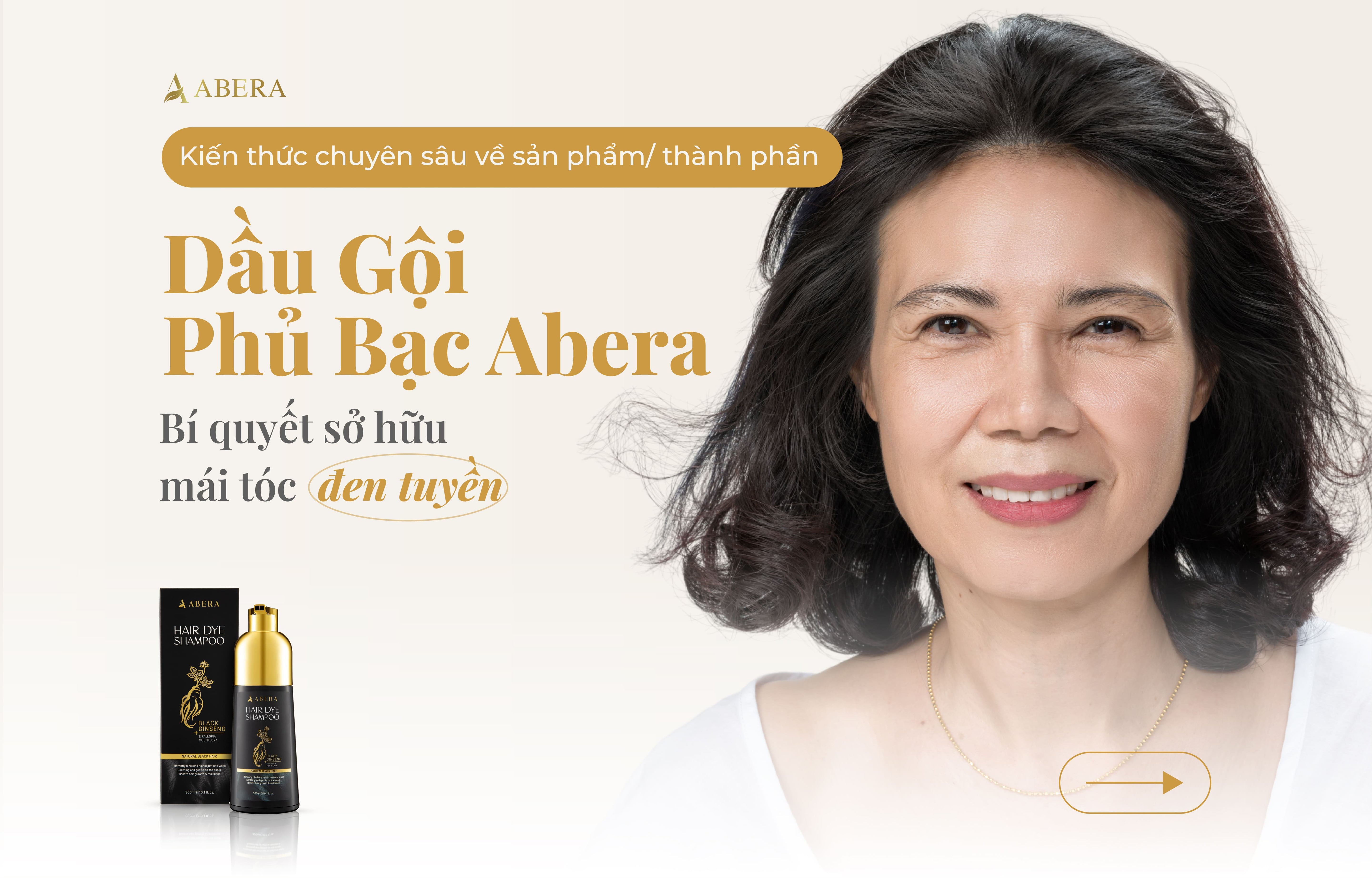 Dầu Gội Phủ Bạc Abera - Bí quyết sở hữu mái tóc đen tuyền