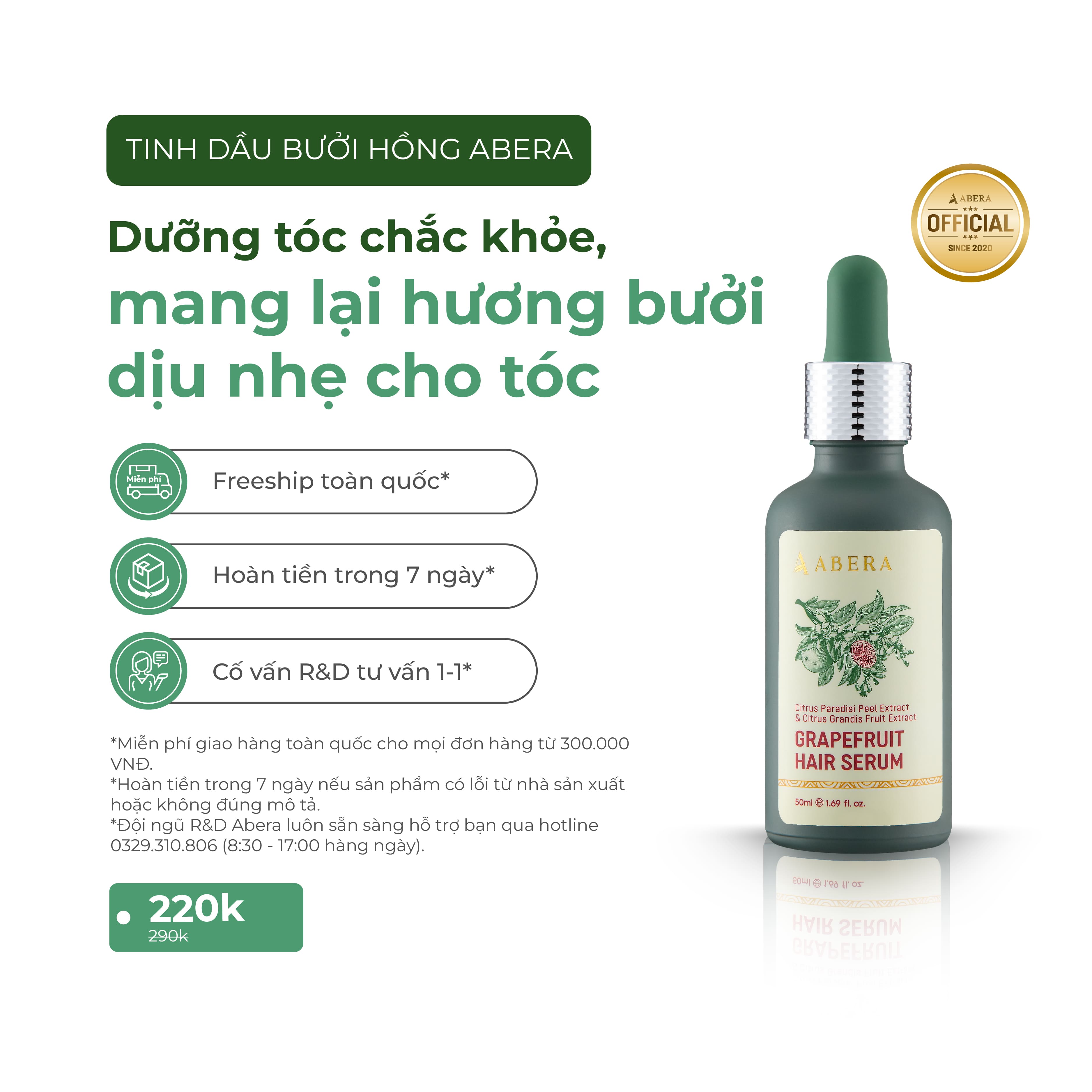 Tinh Dầu Bưởi Hồng Abera