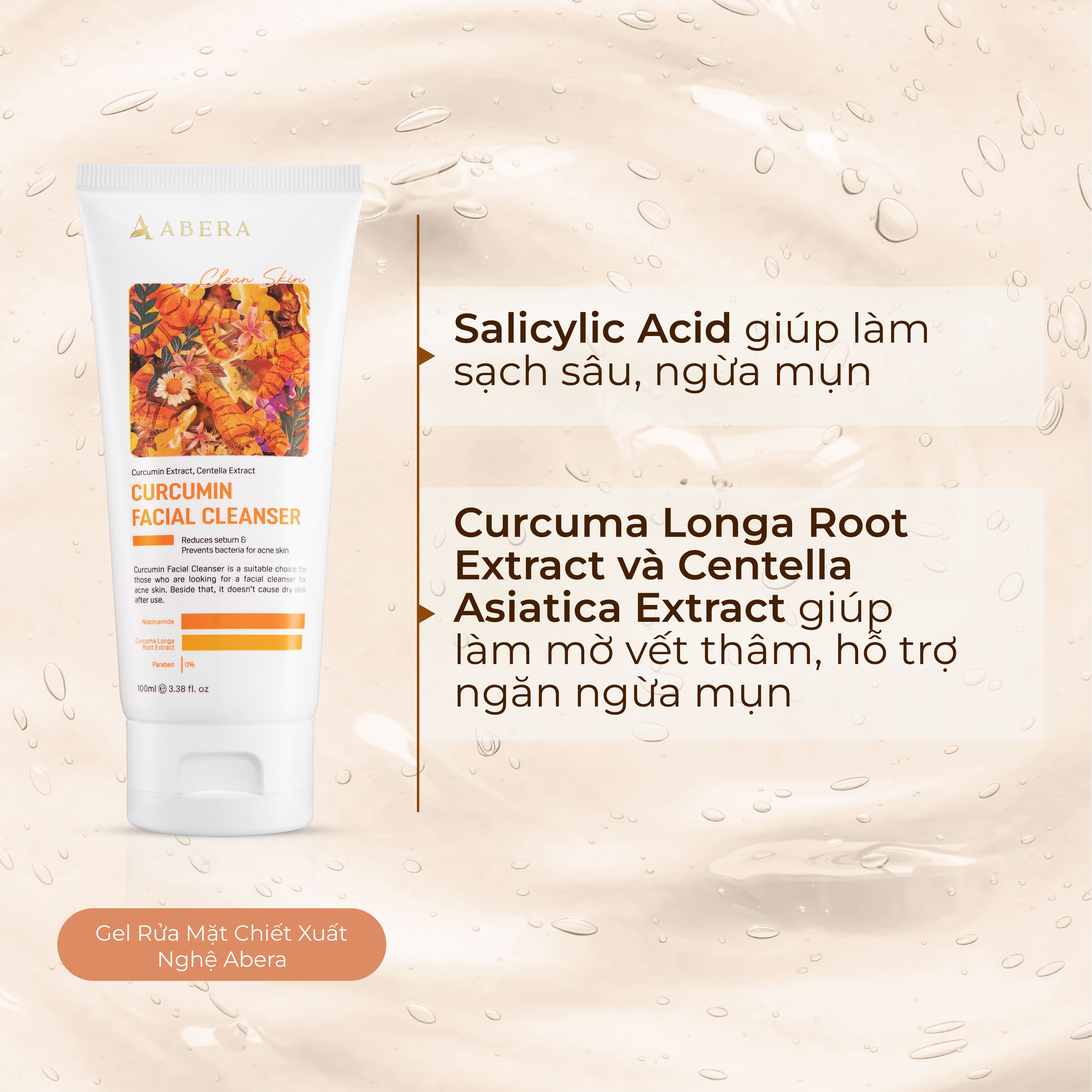 Gel Rửa Mặt Chiết Xuất Nghệ Abera