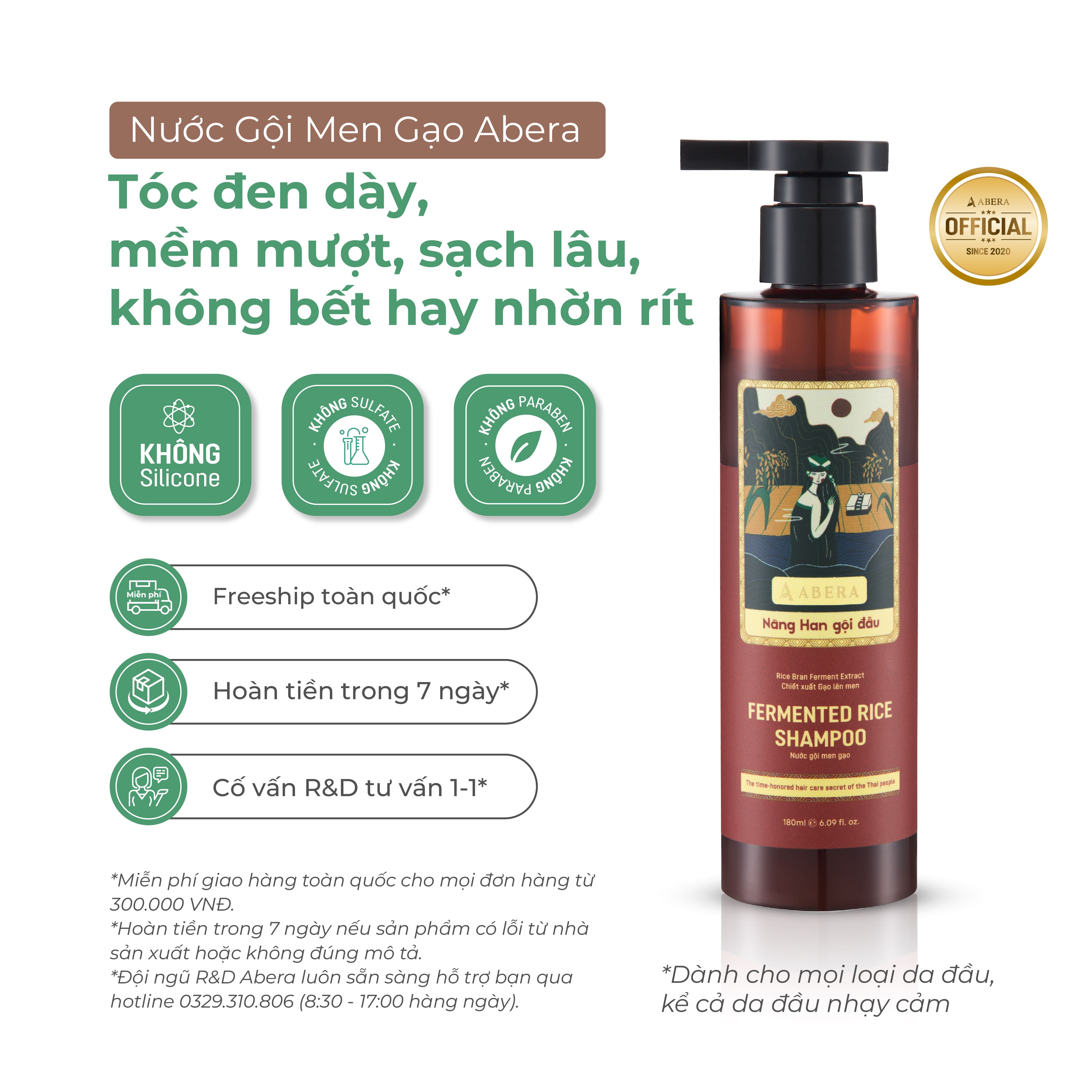 Nước Gội Men Gạo Abera