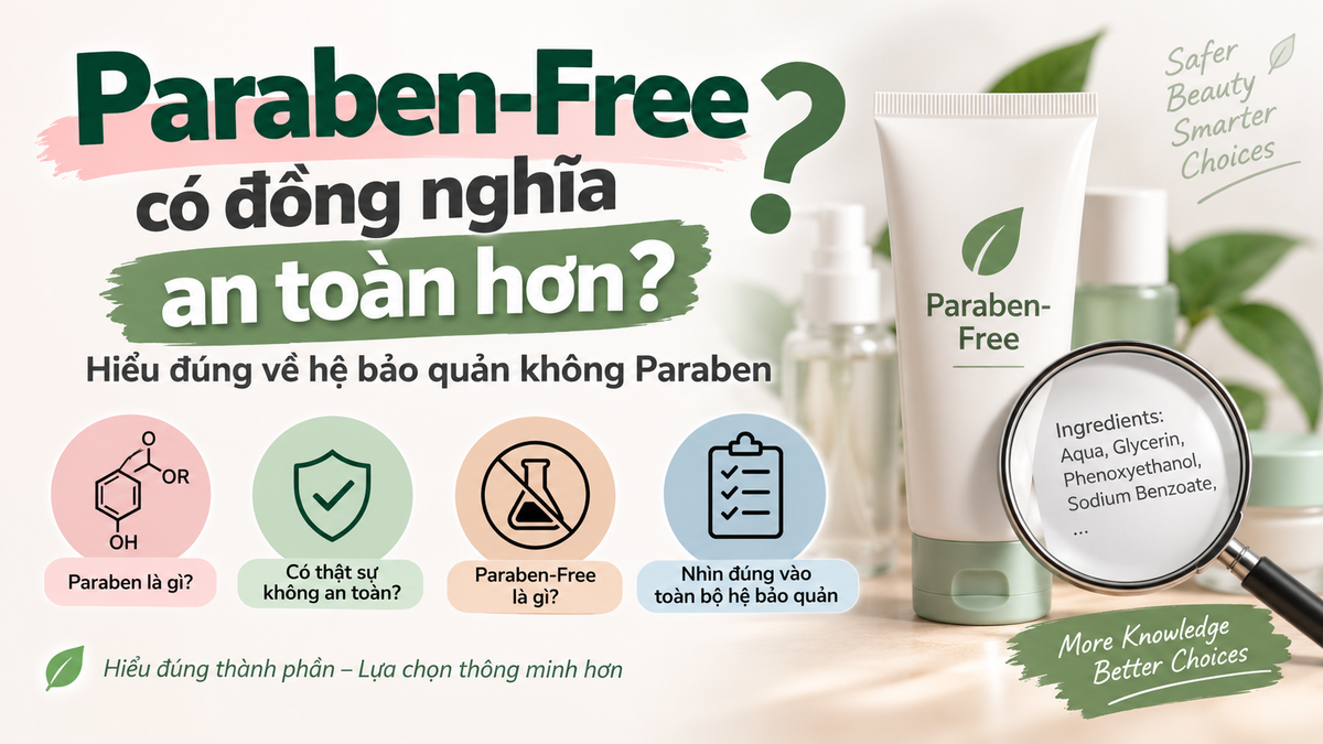 TÀI LIỆU NGHIÊN CỨU KHOA HỌC - Paraben-Free có đồng nghĩa an toàn hơn? Hiểu đúng về hệ bảo quản không Paraben