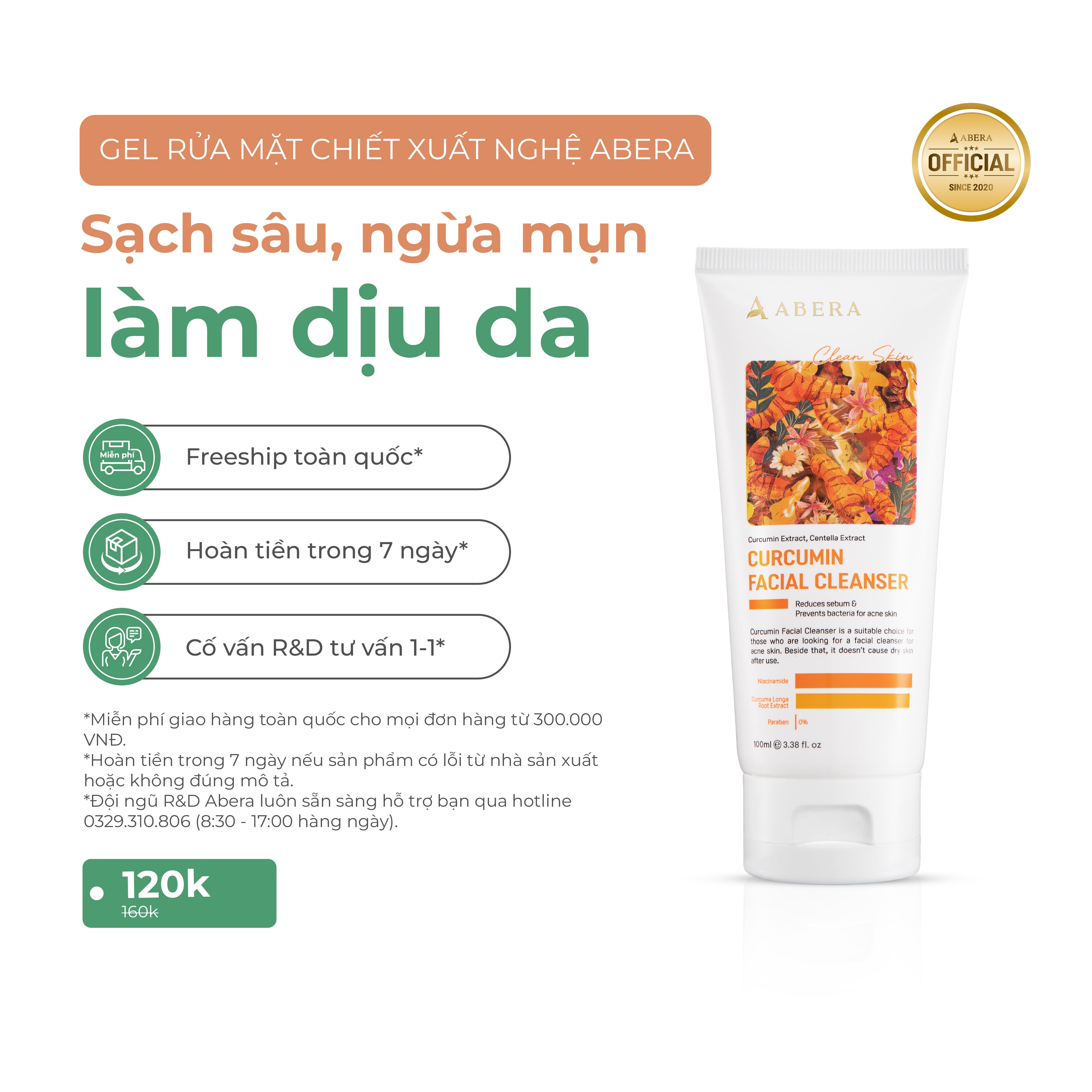 Abera Curcumin Facial Cleanser 